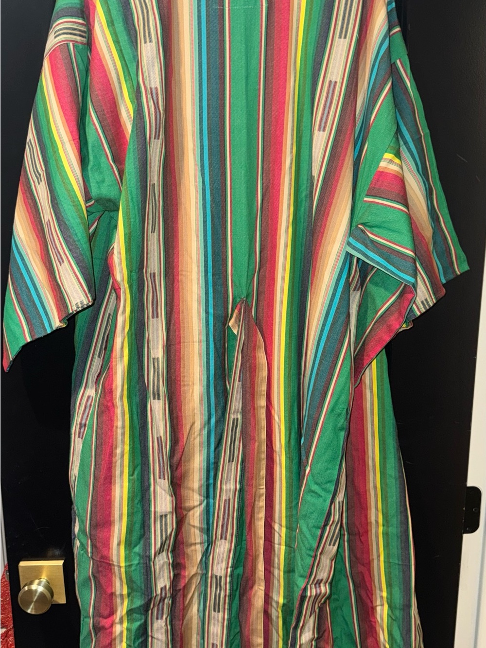 Striped Green Multi-Color Kimono Robe - Picture 8 of 9